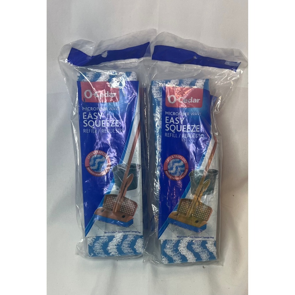 O-Cedar Microfiber Wave Easy Squeeze Sponge Mop Refills - Lot of 2